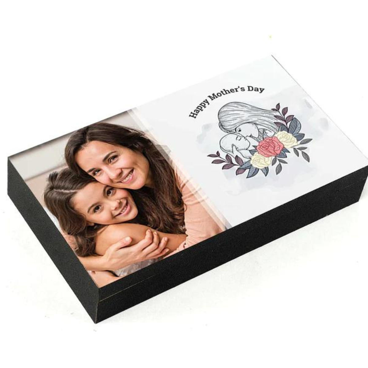 Personalised Creative Design Of Mom-Baby Printed Chocolates With Floral Touch