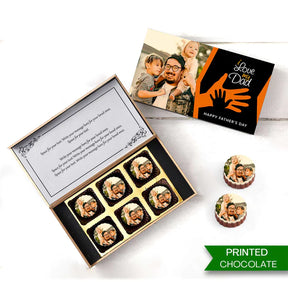 Personalised Dad & Son Shadow Printed Box Of Chocolates