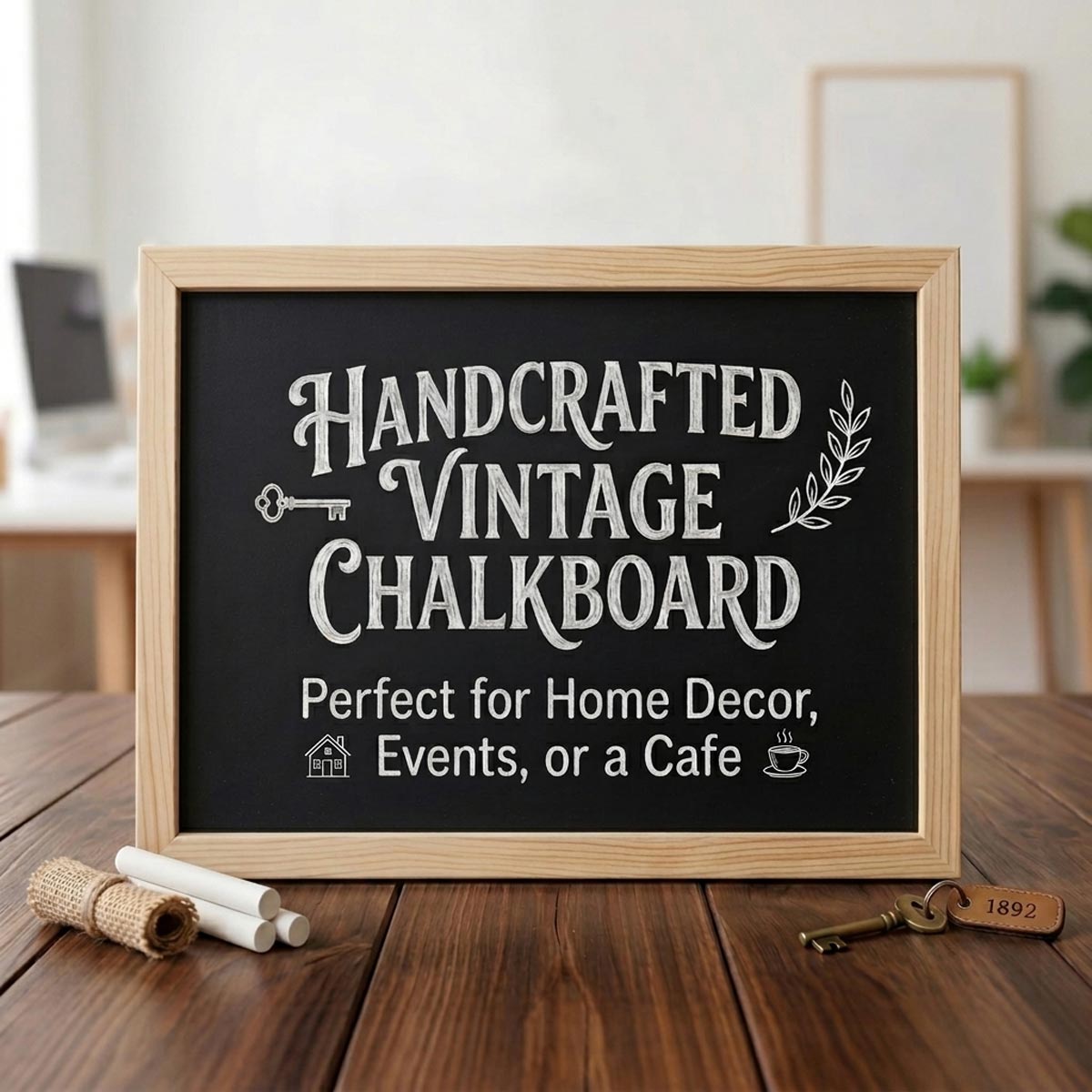 Handcrafted Vintage Chalkboard (30x20cm) – Perfect Home & Cafe Decor