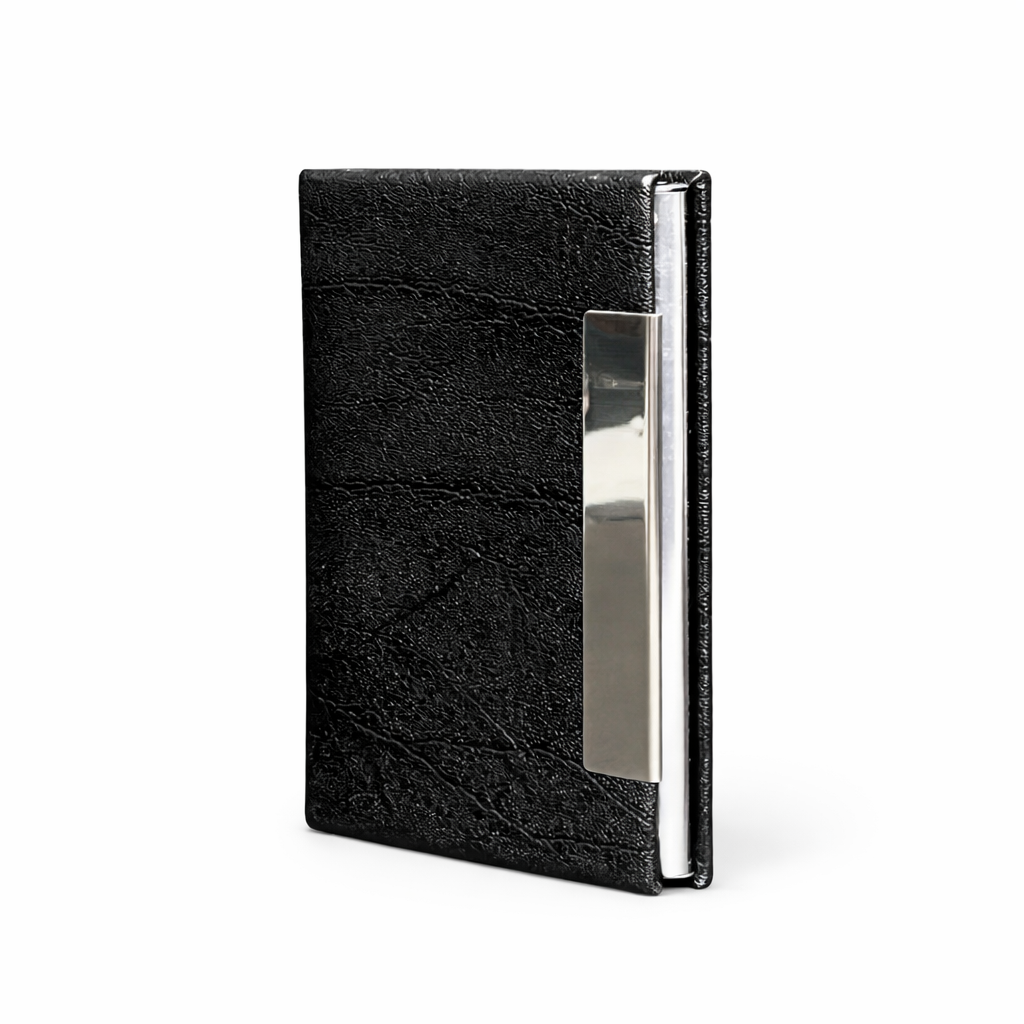Black textured card holder
