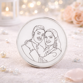 Sweet Couple Photo Engraved Silver Coin