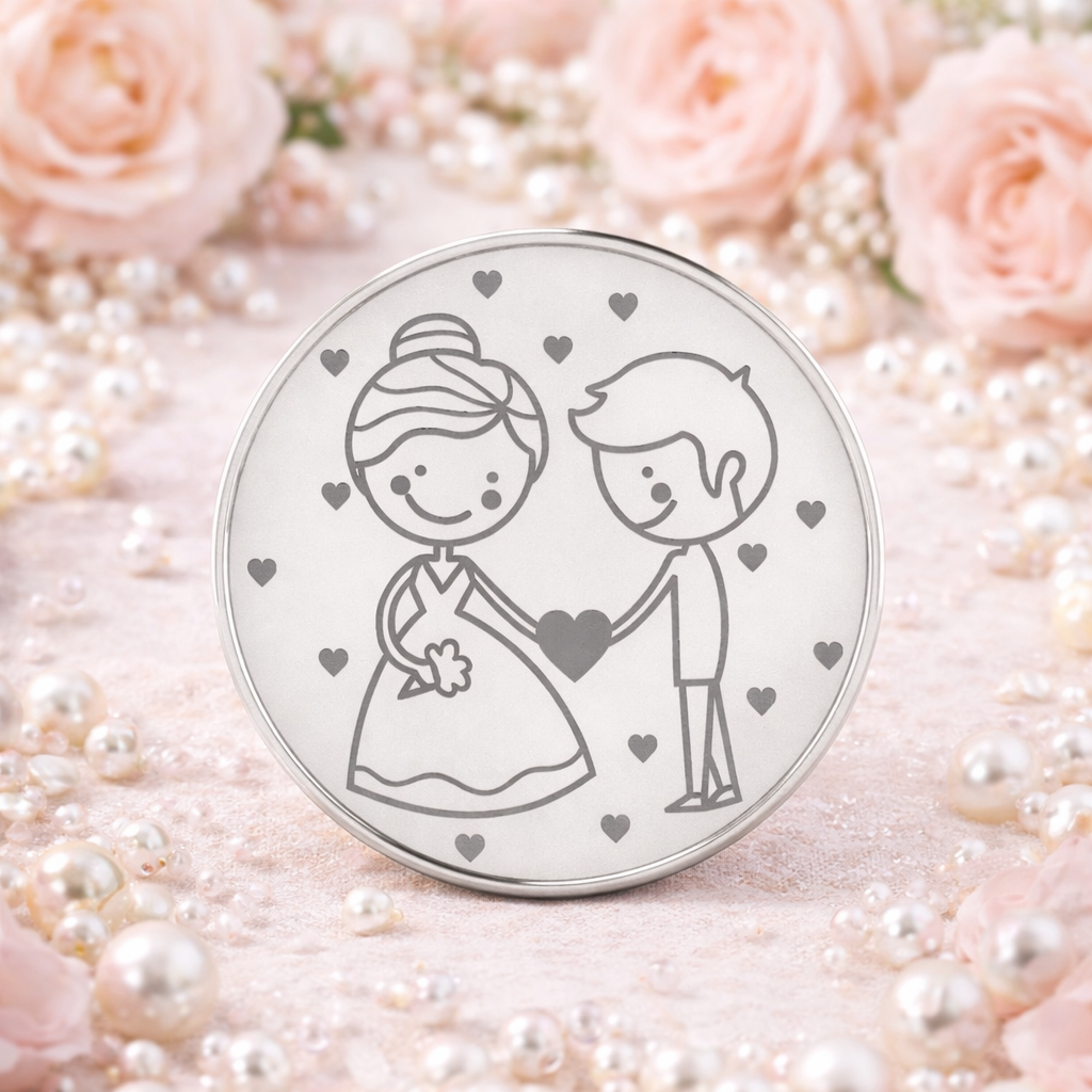 Custom Cute Couple Wedding Coin