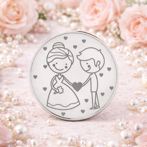 Custom Cute Couple Wedding Coin