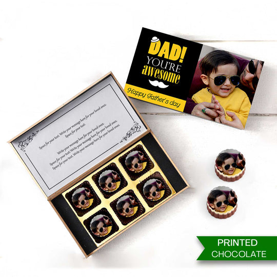 Dad and son Personalised Photo Chocolate