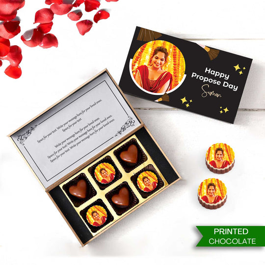 Propose Day Gift With Personalised Photo Chocolate
