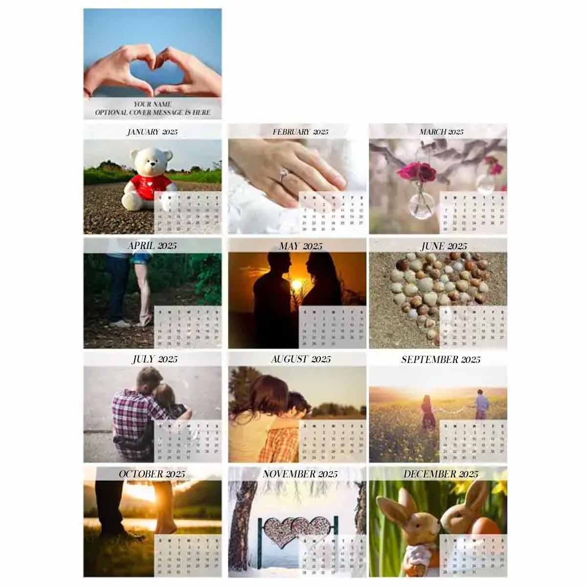 Personalized Desk Photo Calendar Gift For Valentine's Day 12