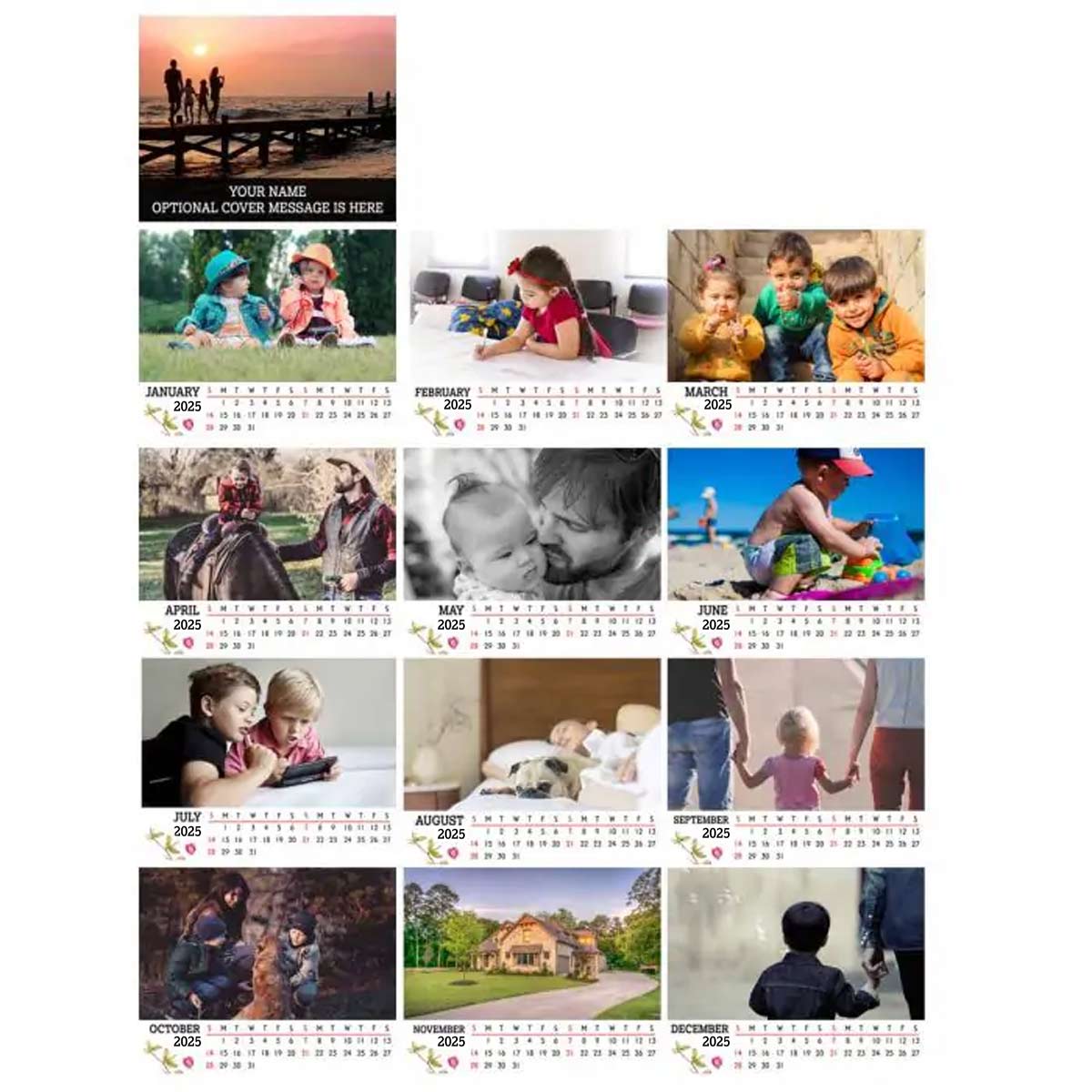 Personalized Memories Photo Calendar Gift For Couple, Family 12