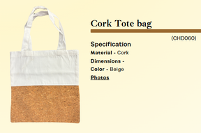 Cork canvas tote bag