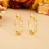 925 Sterling Silver Fun Love Gold Plated Hoop Earrings Gift for Her