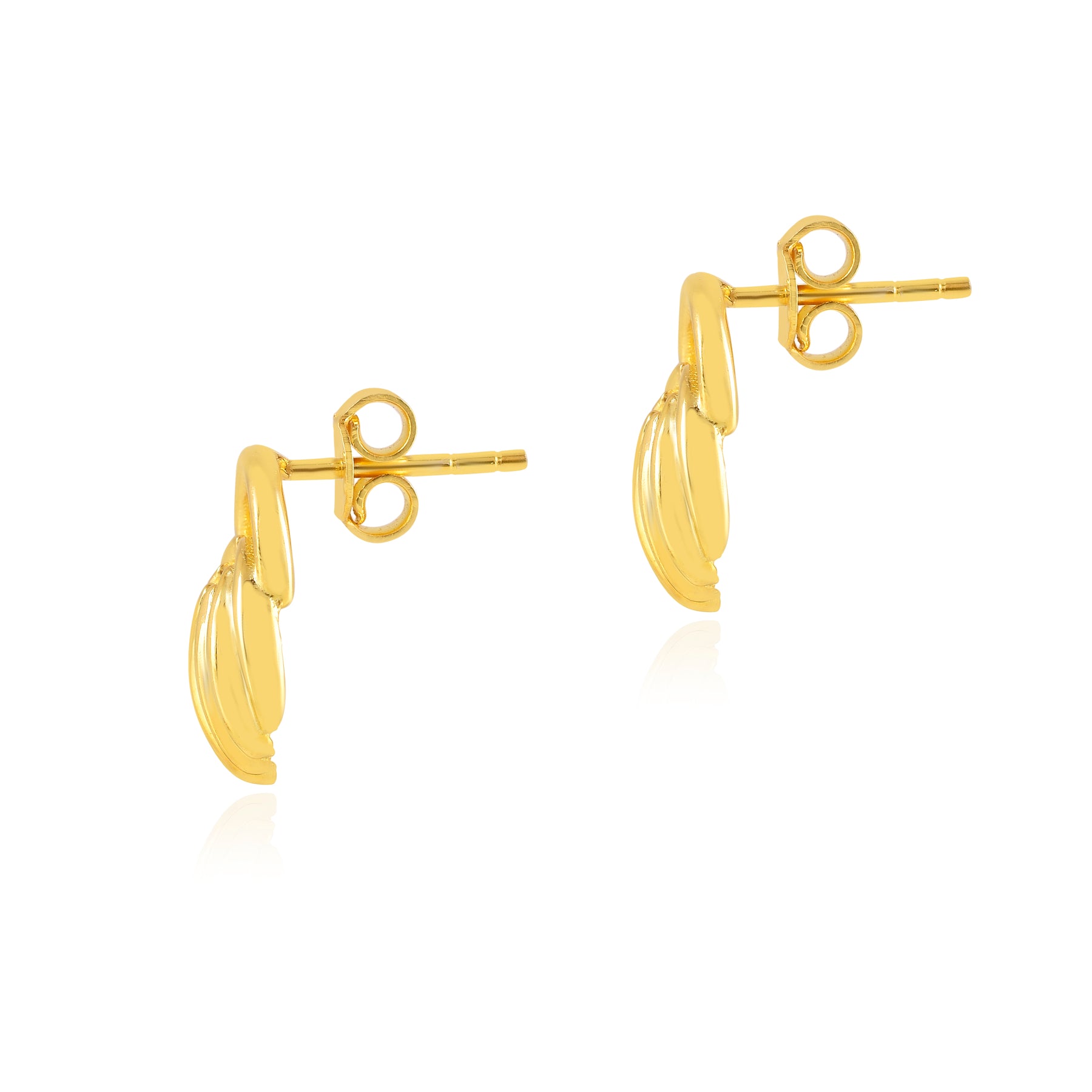 Gold Finish Flower Bracelet with Silver Earrings Set