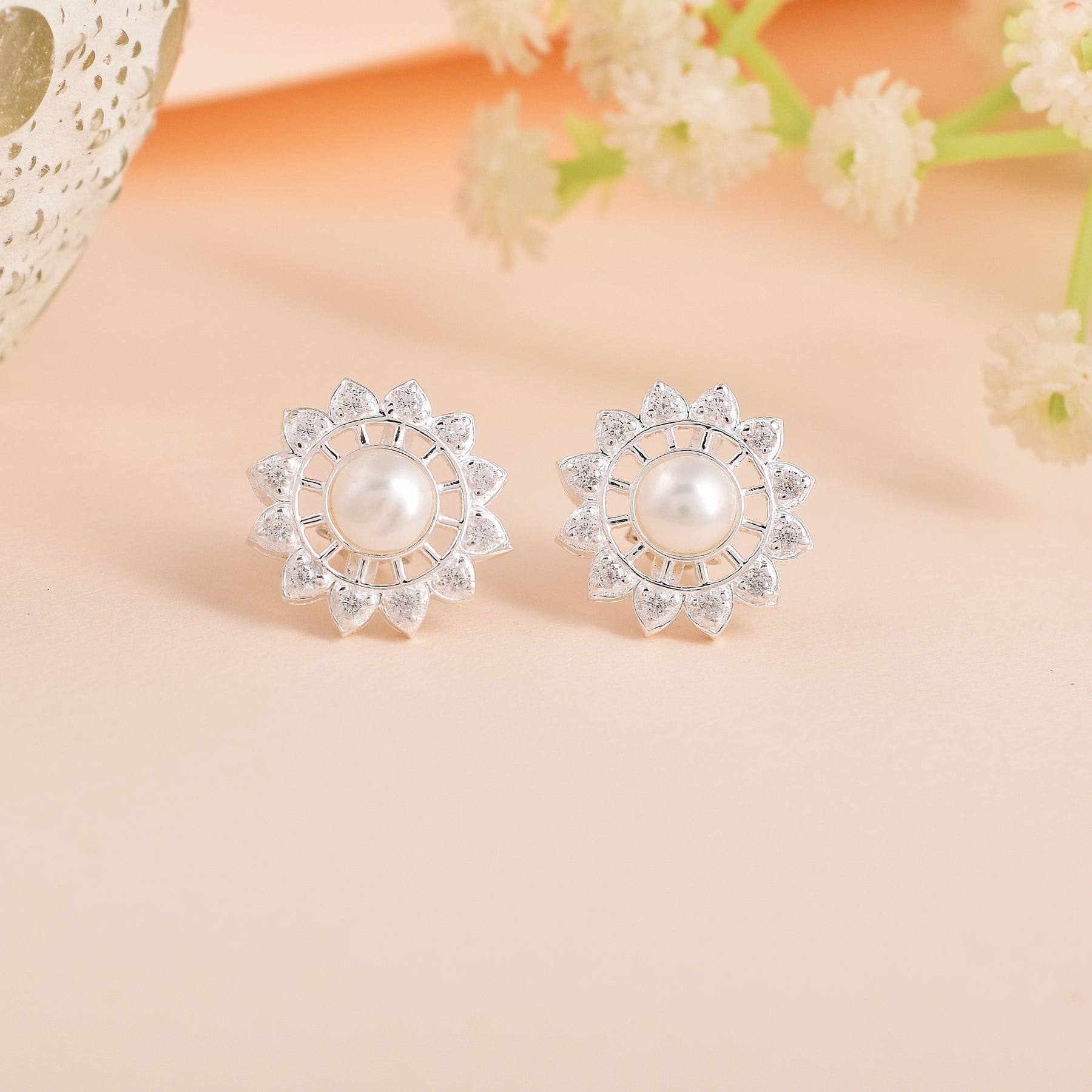 Marigold Stud Earrings with Ring Set