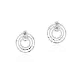 Diverse Zircon Circle 925 Silver Stud Earrings