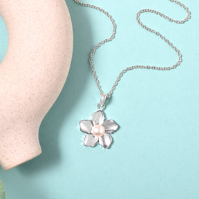 925 Sterling Silver Pearl Star Pendant with Chain Gift for Her
