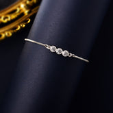 925 Sterling Silver Cubic Zirconia Minimal Chain Bracelet Gift for Her