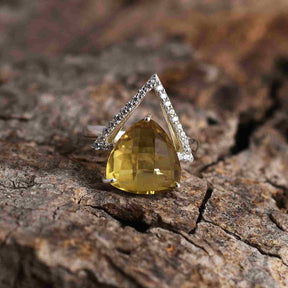 Citrine Shadow CZ Silver Ring