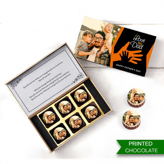 Dad & Son Shadow Personalised Photo Chocolate