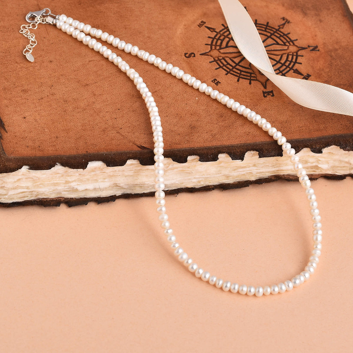 Elegant White Pearl Necklace-1