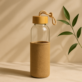 Bamboo Glass Bottle With Jute Cover -500 ml