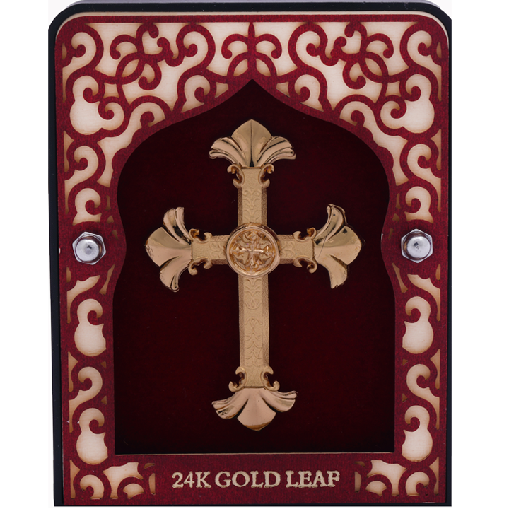 24K Golden Cross Card Stand
