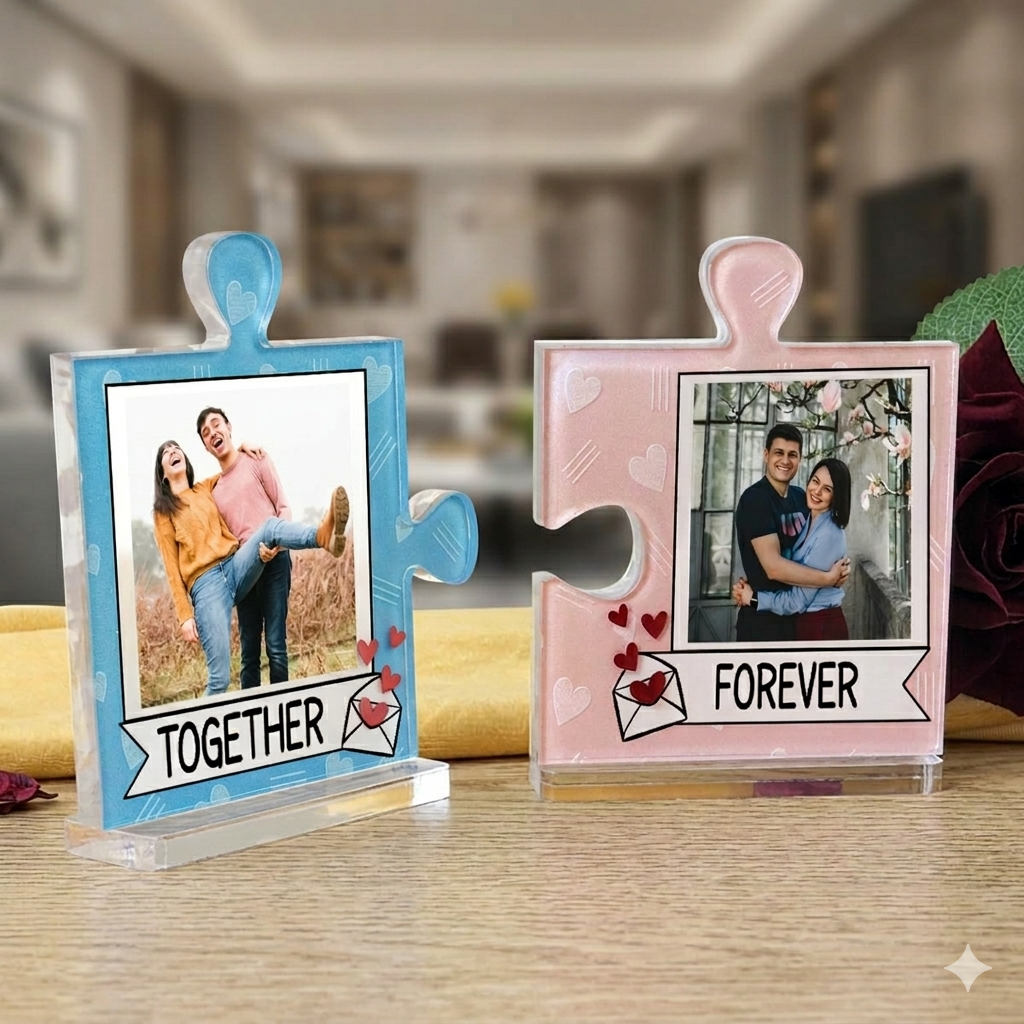 Personalised Together Forever Acrylic Puzzle Keepsake Set