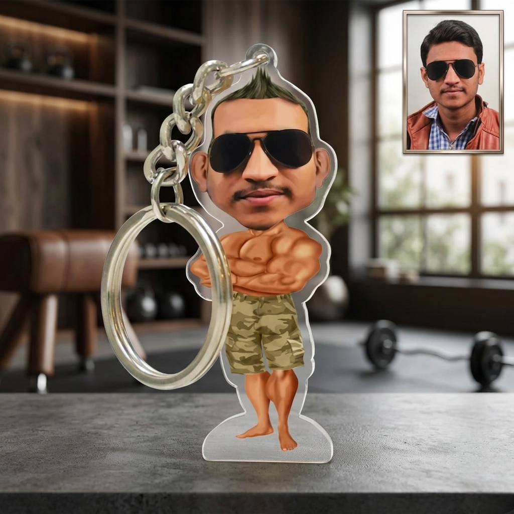 Personalised Bodybuilder Key Chain