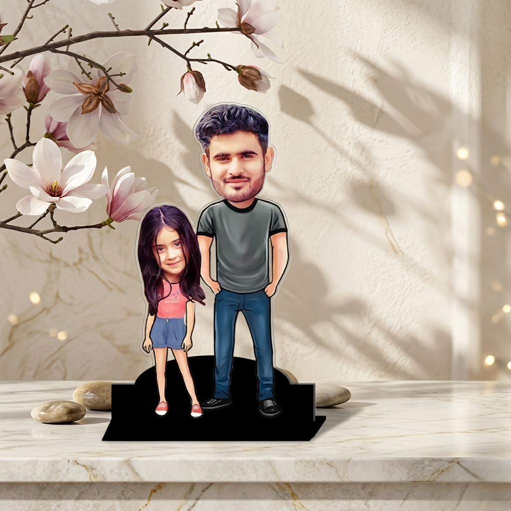 Custom Father Daughter Caricature – Unique Gift for Daughters