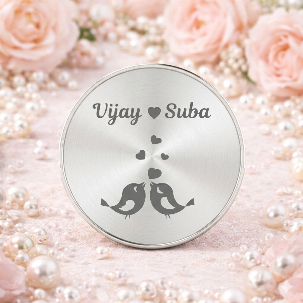 Custom Cute Couple Wedding Coin