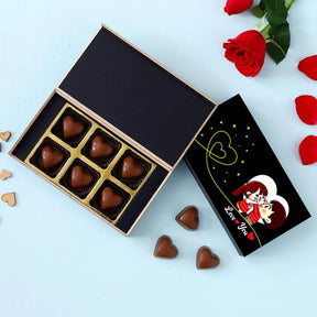 Love You Heart Chocolate Box Gift For Valentine's Day