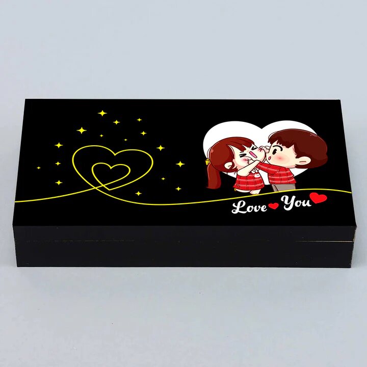 Love You Heart Chocolate Box Gift For Valentine's Day