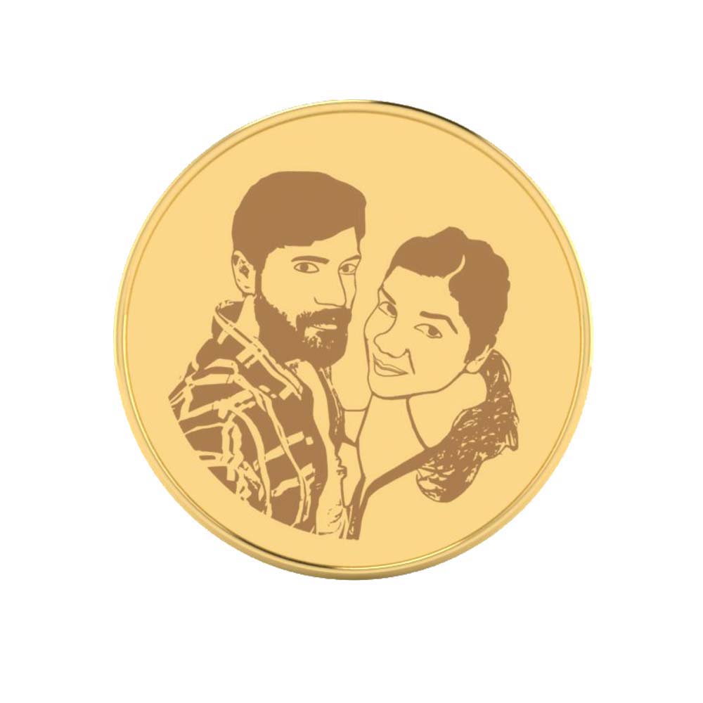 Knits Of Love Photo Engraved Gold Coin