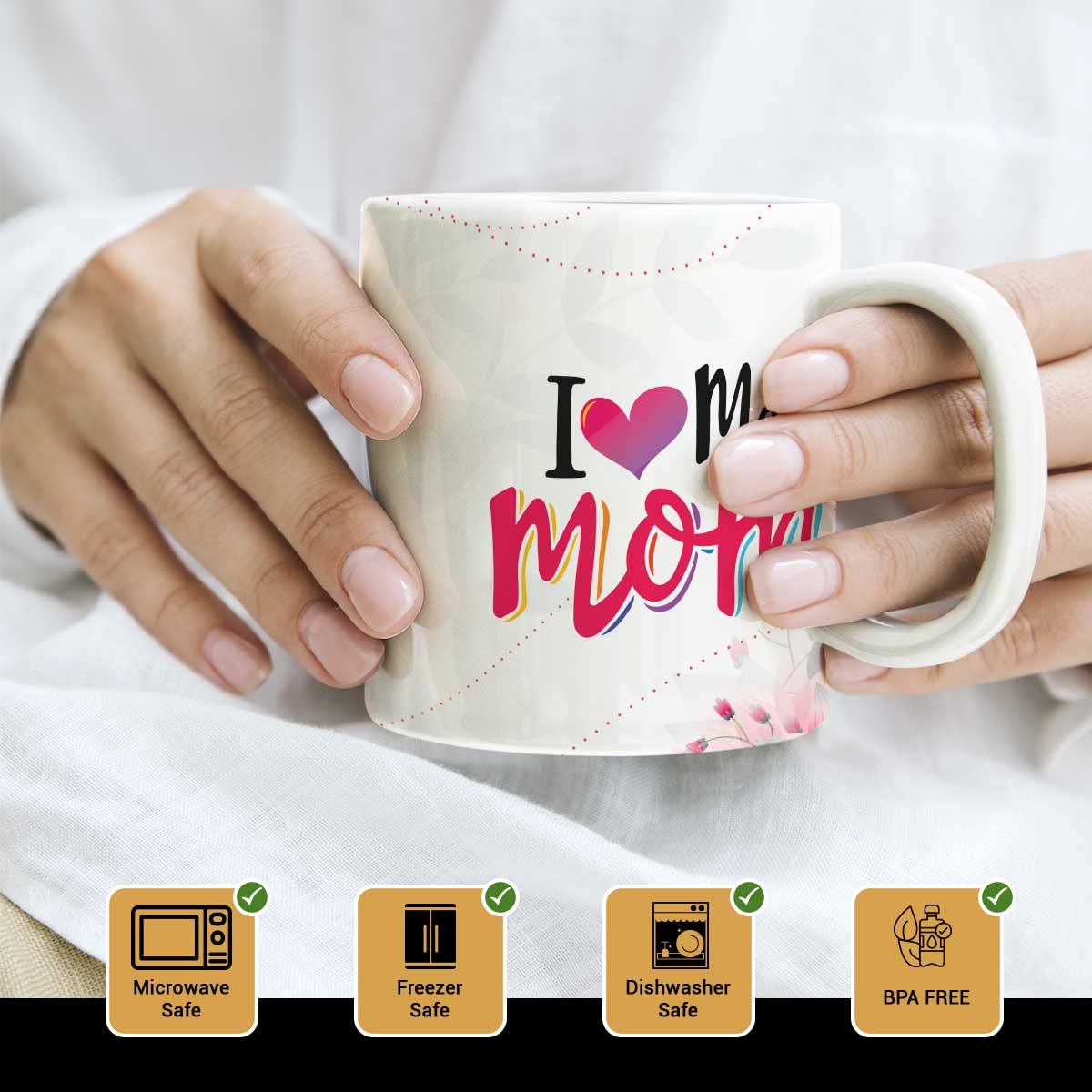 I Love My Mom Ceramic Coffee Mug Gift For Mother's Day