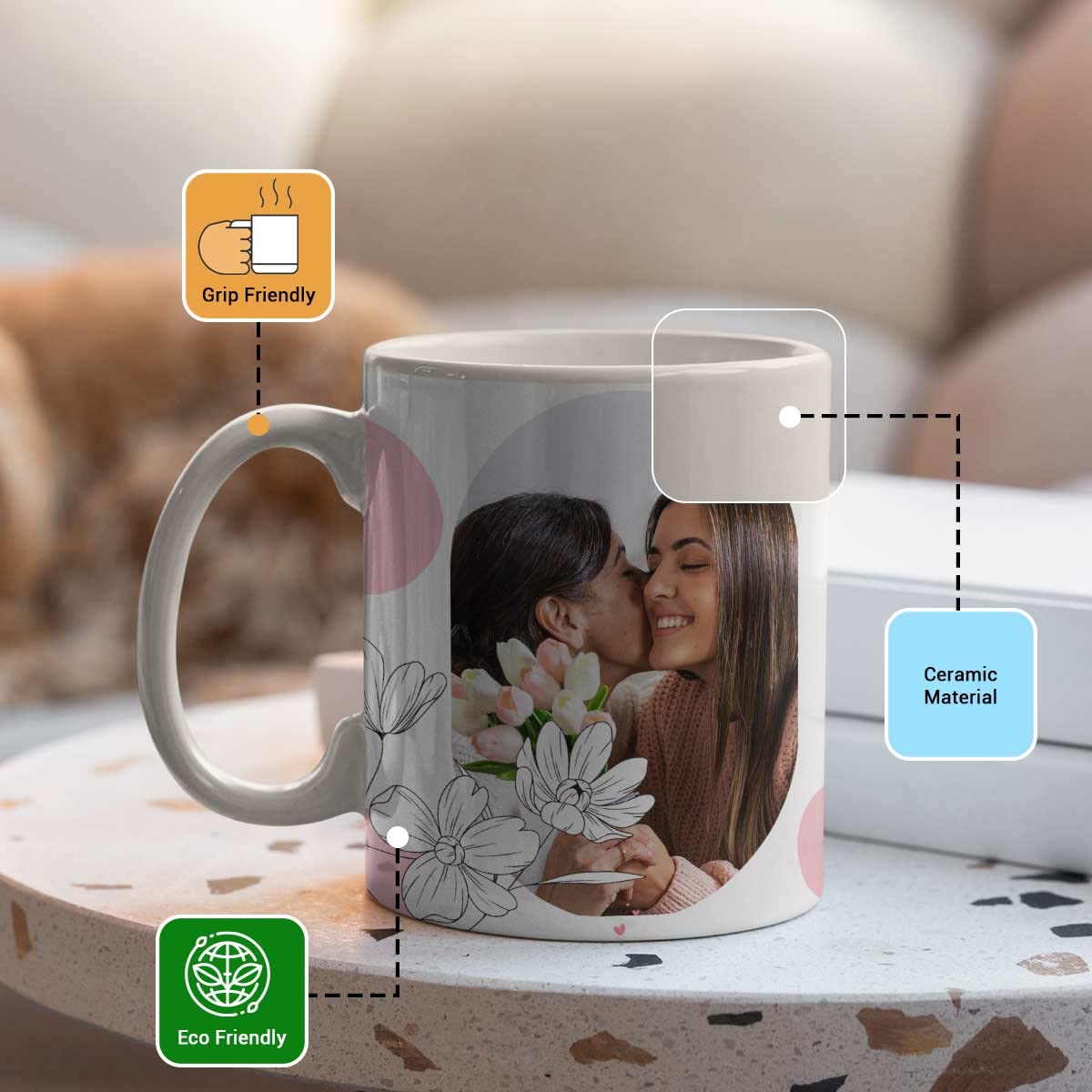 Personalized Mom Photo Ceramic Coffee Mug Gift For Mother's Day