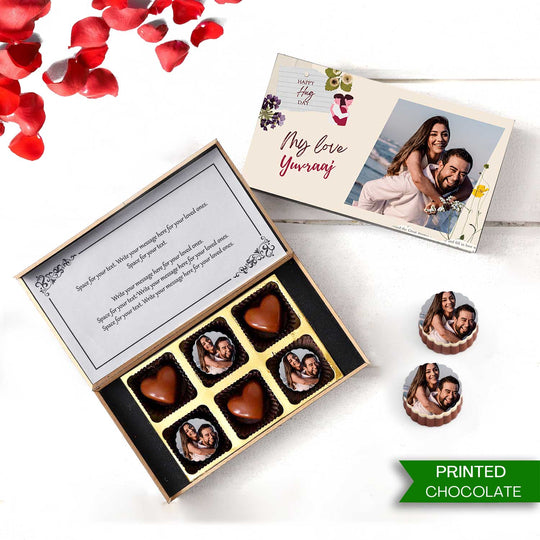 Hug Day Unique and Personalised Photo Chocolate