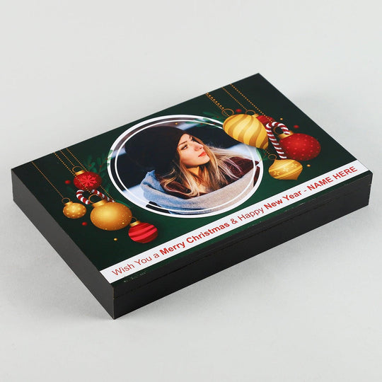 New Year and Merry Christmas Personalized  Photo Chocolate