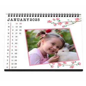 Floral Boarder Personalised Desk Calendar