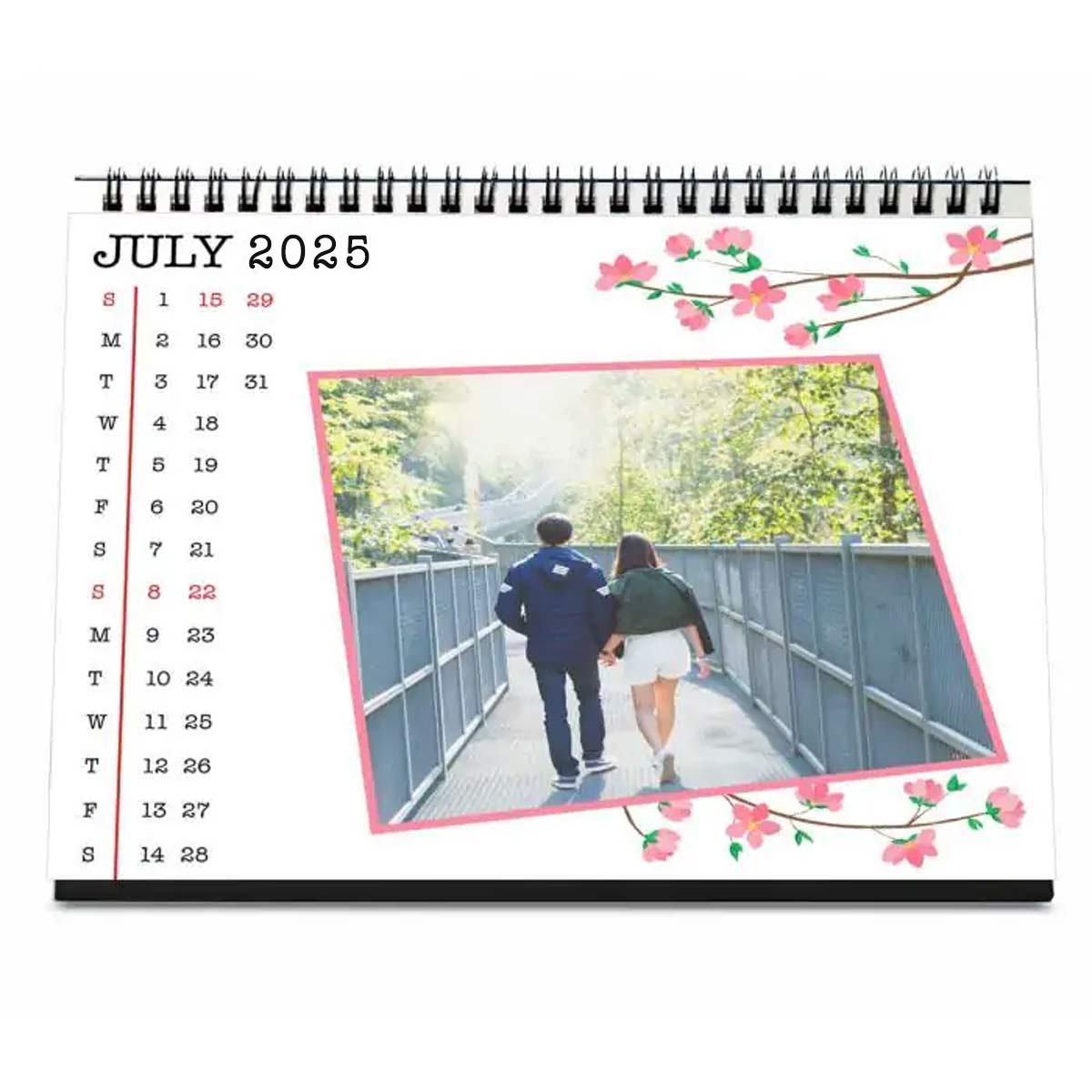 Floral Boarder Personalised Desk Calendar