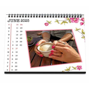 Floral Boarder Personalised Desk Calendar