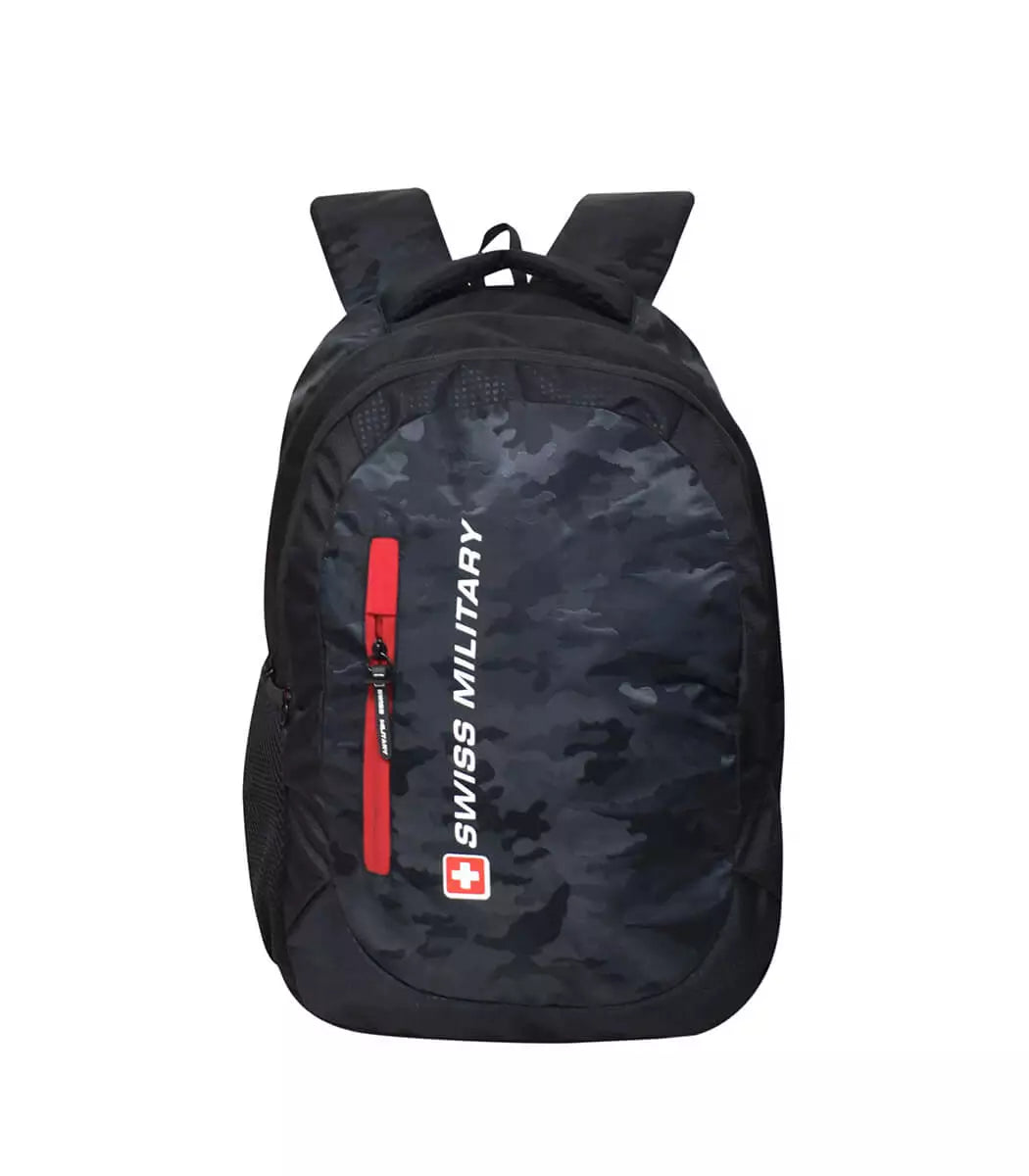 Laptop Backpack With Quick Access Pocket, Black Camo Print