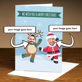 Personalised Rudolph & Santa Dance Christmas Card