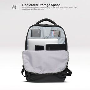 URBAN WOLF Business Casual 30L Dual Compartment Water Resistant Laptop Backpack (BLACK)