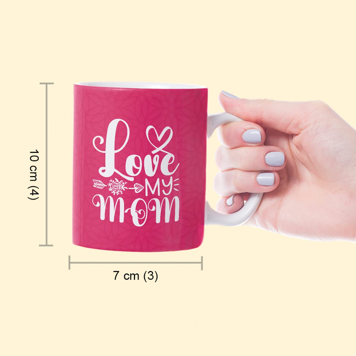Love My Mom Red Ceramic Coffee Mug Gift For Mother's Day