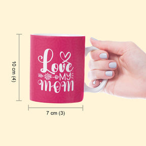 Love My Mom Red Ceramic Coffee Mug Gift For Mother's Day