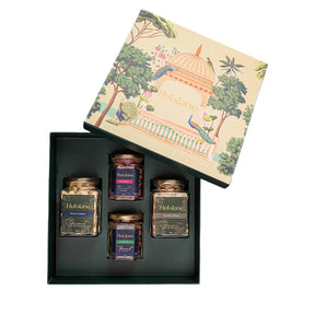Mia Gift Box( Rose Almond, Anardana raisins , Roasted cahsew , Rioasted Almond ) 30 Gram Each
