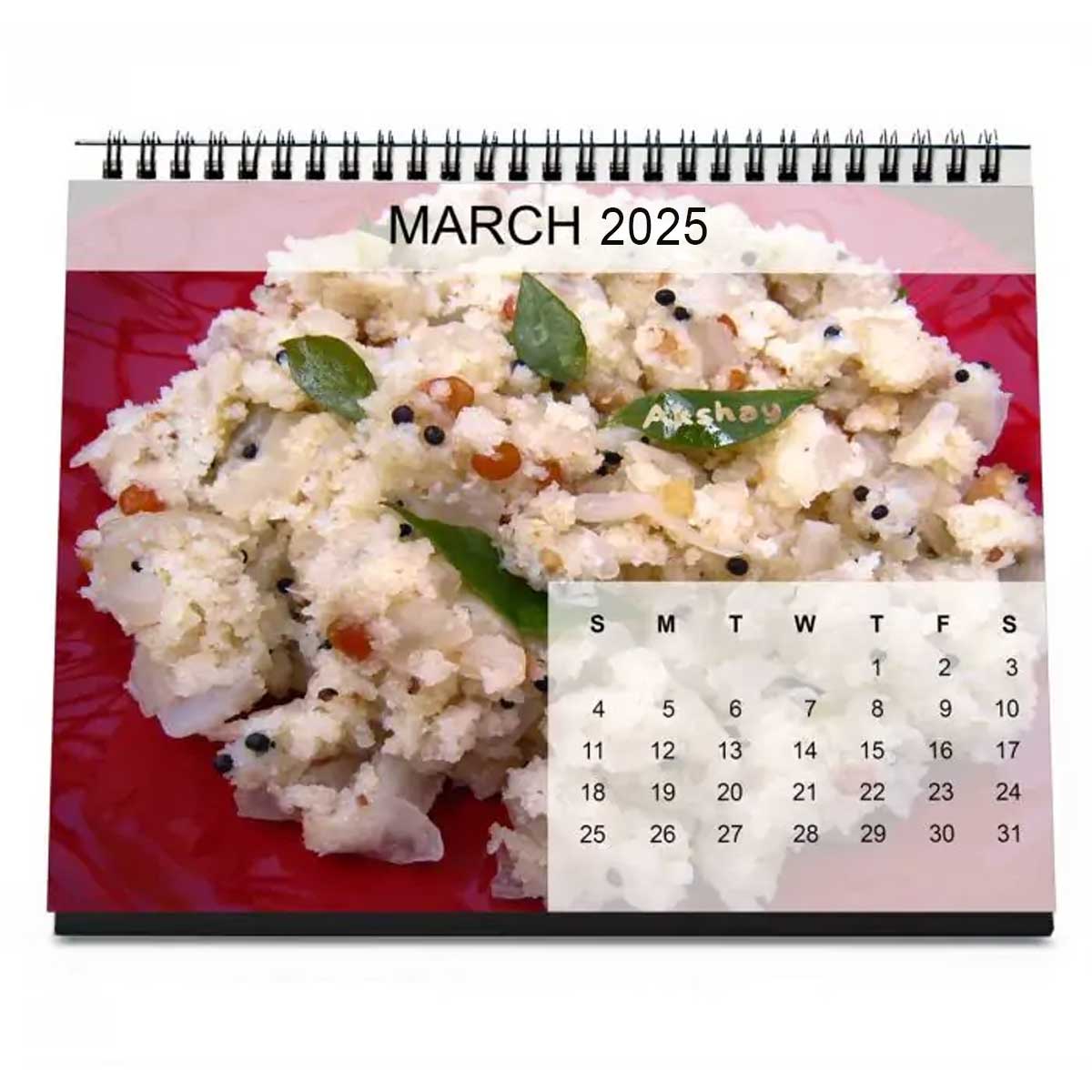 Personalised Calendar For a Big Foodie