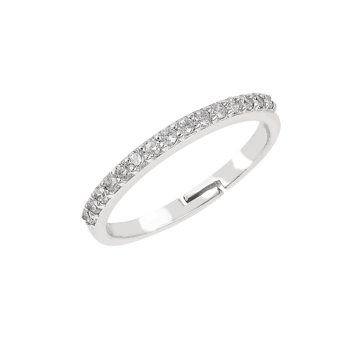 Minimal Silver Cubic Zirconia Ring