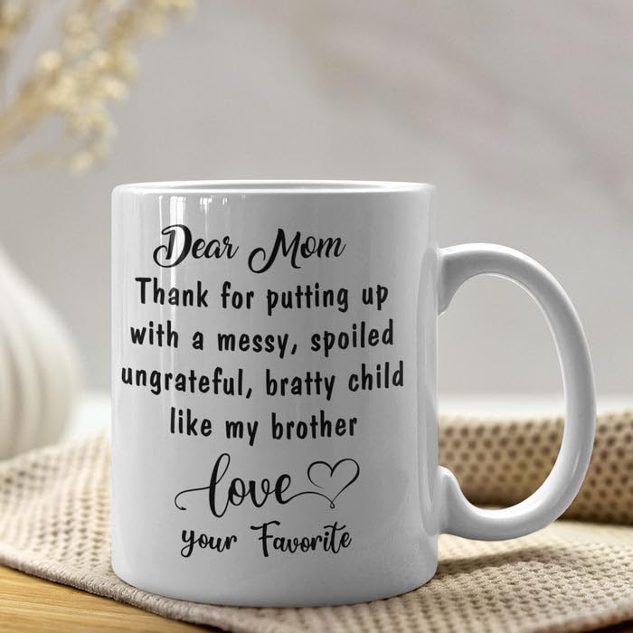 Dear Mom Coffee Mug Gift For Mother's Day, Birthday