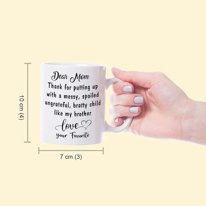 Dear Mom Coffee Mug Gift For Mother's Day, Birthday
