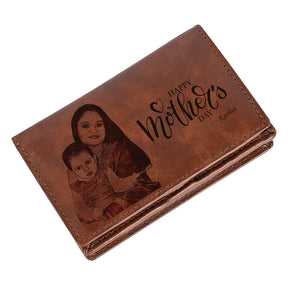 Personalized Vegan Leather Photo Wallet Gift for Mother’s Day