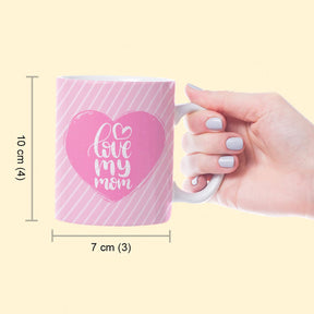 Love My Mom Pink Ceramic Coffee Mug Gift For Mom
