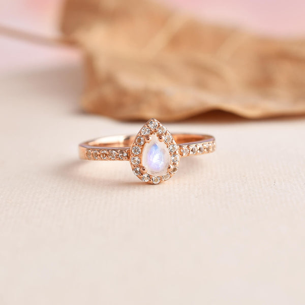 Rainbow Moonstone Silver Ring Rainbow Moonstone Moonstone Ring 925 Sterling  — Discovered